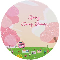 Personalized Spring Cherry Bloom Round Tile Coaster - UV Print Round Tile Coaster