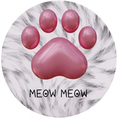 Personalized Cat Foot Name Round Tile Coaster - UV Print Round Tile Coaster