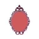 Frame oval ornate pink
