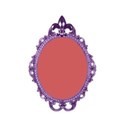 Frame oval ornate purple