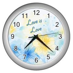 Personalized Flower Name Wall Clock - Wall Clock (Silver)