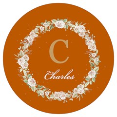 Personalized Initial Floral Wreath Any Text Name Round Trivet