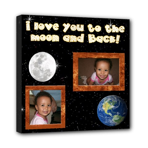 love you to the moon canvas - Mini Canvas 8  x 8  (Stretched)