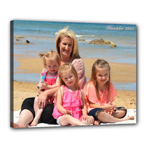 chantel and kids - Canvas 20  x 16  (Stretched)