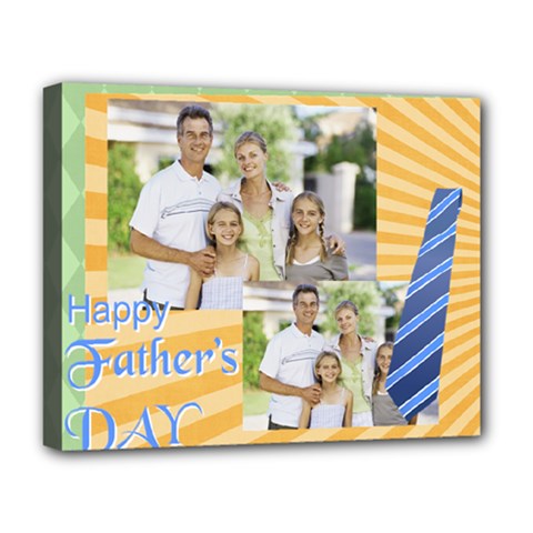 fathers day, dad, stong, number 1, family, happy, love, thank you - Deluxe Canvas 20  x 16  (Stretched)