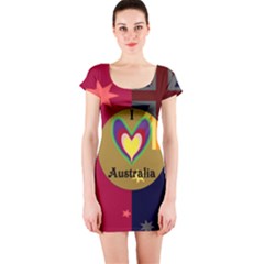 I Love Australia Dress - Short Sleeve Bodycon Dress