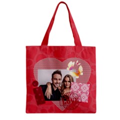 love - Zipper Grocery Tote Bag