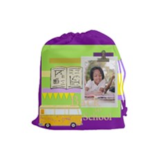 back to school - Drawstring Pouch (Large)