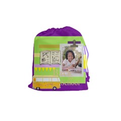 back to school - Drawstring Pouch (Medium)