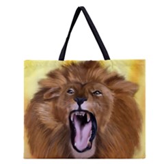 roarinf lion zippered tote - Zipper Large Tote Bag