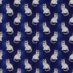 Cat Starry Night By Paysmage Fabric