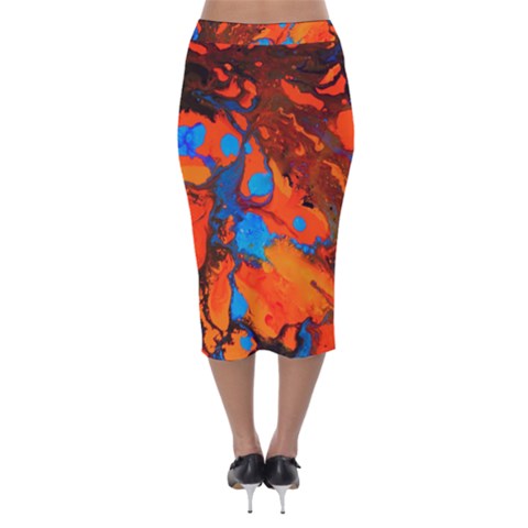 Velvet Midi Pencil Skirt 
