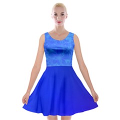 blue silk pearls  skater dress - Velvet Skater Dress