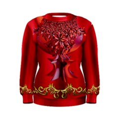 Hearts and Lace in red womens pull over sweatshirt - Women s Sweatshirt
