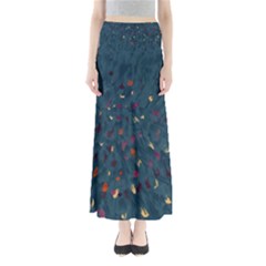 explosion in color blue - Full Length Maxi Skirt