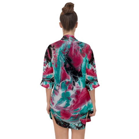 Open Front Chiffon Kimono 