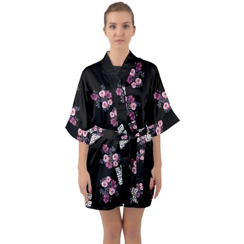 Half Sleeve Satin Kimono  