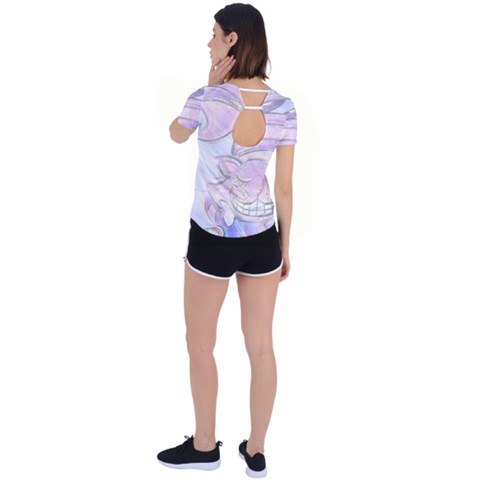 Back Circle Cutout Sports T-Shirt 