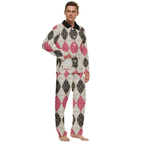 Men s Long Sleeve Velvet Pocket Pajamas Set 