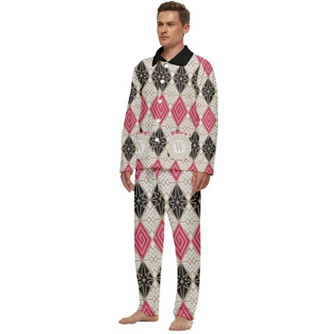 Men s Long Sleeve Velvet Pocket Pajamas Set 