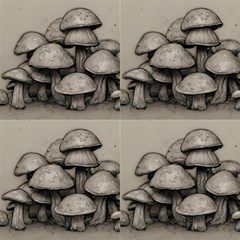 Gray Mushrooms Sketch