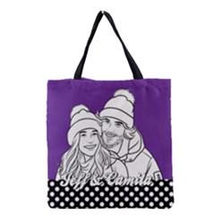 Personalized Hand Draw Style Heart 2 - Grocery Tote Bag