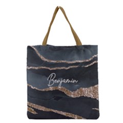 Personalized Gold Glitter Marble Name Any Text Tote bag - Grocery Tote Bag