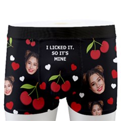 Personalized Photo Many Face Head I Licked It Cherry Boxer - Men s Boxer Briefs