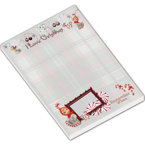 I Love Christmas Angel Candy Cane Cat Remember When Lg Memo Pad Plaid By Ellan