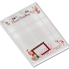 I love Christmas Angel Candy Cane Cat Remember When lg memo pad plaid - Large Memo Pads