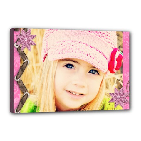 girl pink template - Canvas 18  x 12  (Stretched)