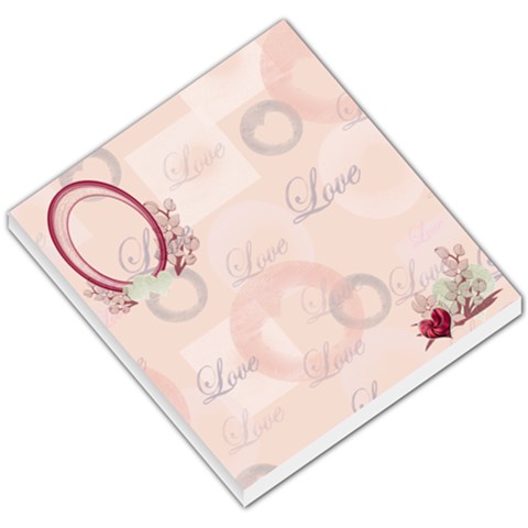 I Heart/love You Pink With Flowers Small Memo Pad  By Ellan