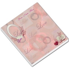 I Heart/Love You floral pink small memo pad  - Small Memo Pads