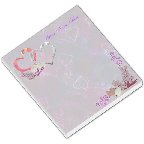 Floral Double Heart I Heart/love You Small Memo Pad  By Ellan