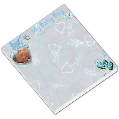 Baby Boy Blue Heart Small Memo Pad  By Ellan