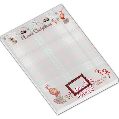 I Love Christmas Angel Candy Cane Cat Remember When Lg Memo Pad Plaid By Ellan