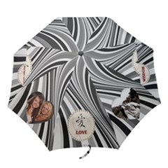 Black Swirl Inspiration Folding Umbrella