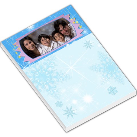 Blue Sparkling Snowflake Memo Pad By Ivelyn