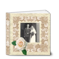 Wedded Bliss Mocca Damask 4 x 4 Celebration album - 4x4 Deluxe Photo Book (20 pages)