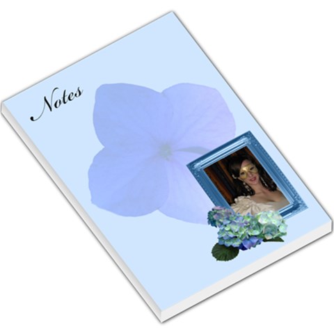 Blue Hydranga Large Memo Pad By Deborah