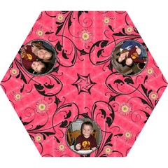 Hot Pink Floral Mini Folding Umbrella
