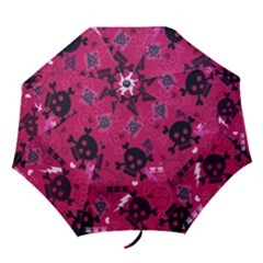 pink skull2 umbrella - Folding Umbrella