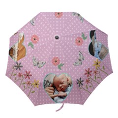 Pretty Pink Dots Folding Umbrella