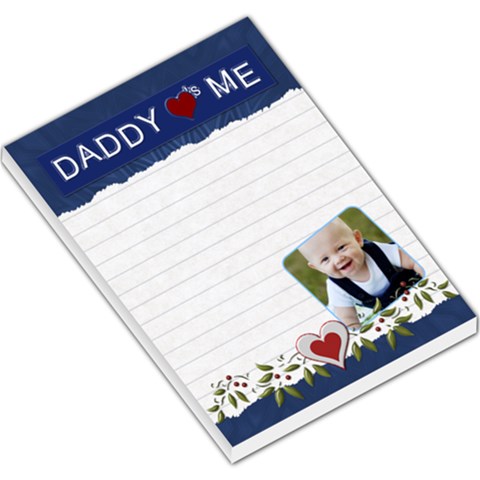 Daddy Loves Me Blue Large Memo Pad By Lil