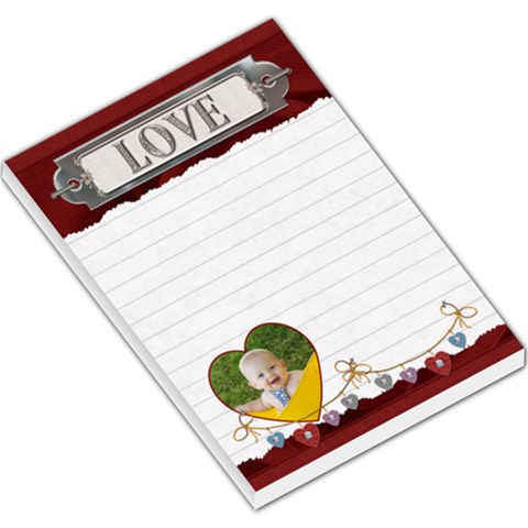 Love Red Large Memo Pad By Lil