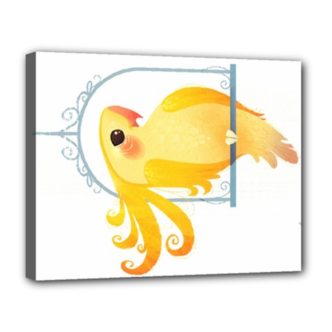 yellow bird - Canvas 14  x 11  (Stretched)