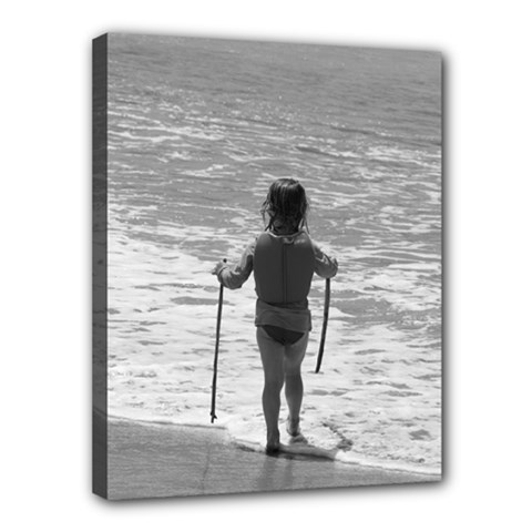 little girl bw - Canvas 14  x 11  (Stretched)