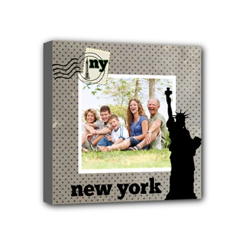 New York City - Family Vacation Wall Art - Mini Canvas 4  x 4  (Stretched)