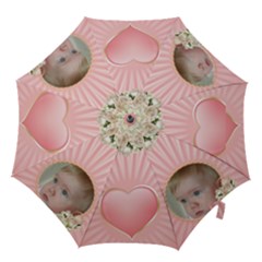 Pink Floral Hook Handle Umbrella (Small)
