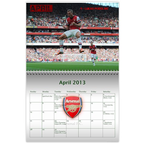 Arsenal Calendar Iii By Gj Apr 2013